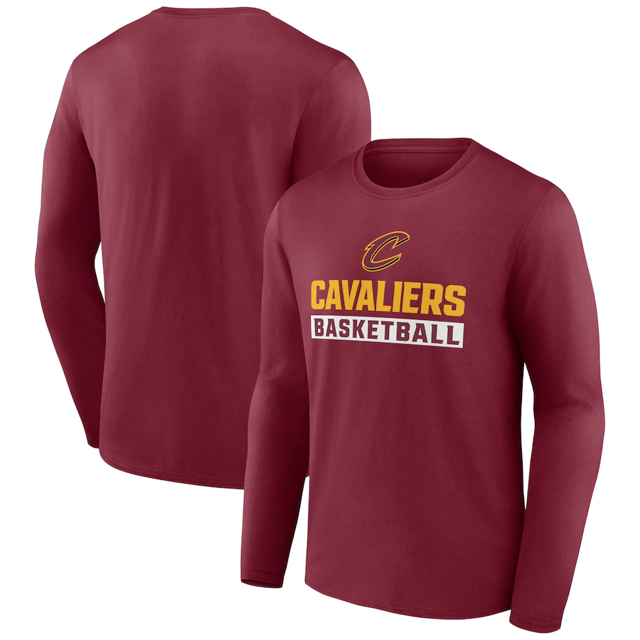 Men's Cleveland Cavaliers Garnet Let's Go Long Sleeve T-Shirt Men's Cleveland Cavaliers Garnet Let's Go Long Sleeve T-Shirt